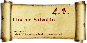 Linczer Valentin névjegykártya